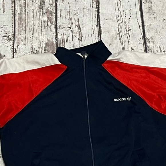 Vintage 80s Adidas Trefoil Zip Up Sportswear Track Running 1980s Jacket - Picture 2 of 8